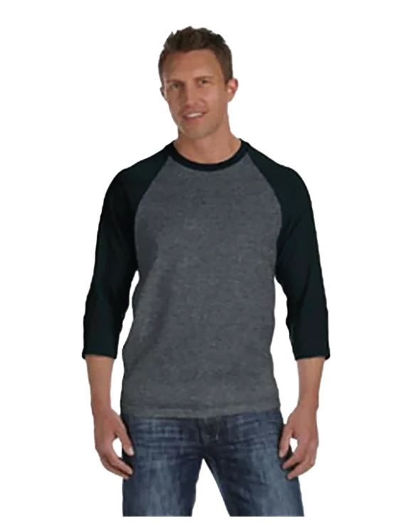 2184 Anvil Adult Heavyweight Raglan 3 Qtr Sleeve Tee