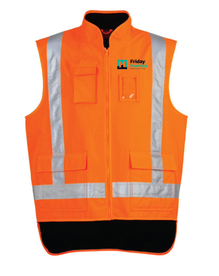 Friday Homes Winter Hi Vis Fleece Lined Vest