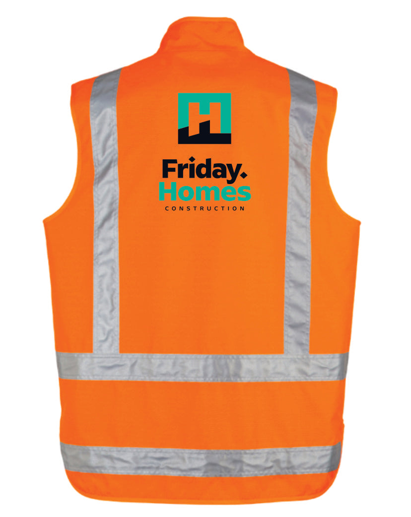 Friday Homes Winter Hi Vis Fleece Lined Vest