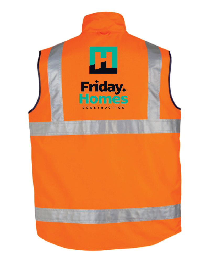 Friday Homes Winter Hi Vis Lightweight Waterproof Vest