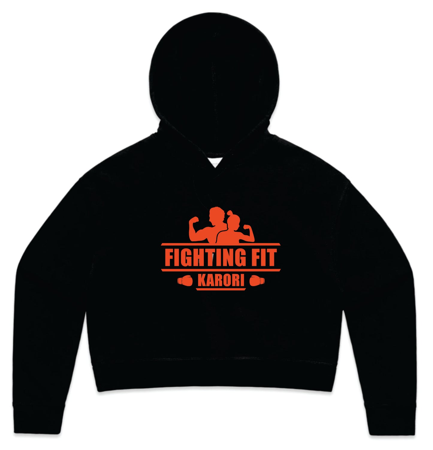 Fighting Fit Crop Hoodie - Black