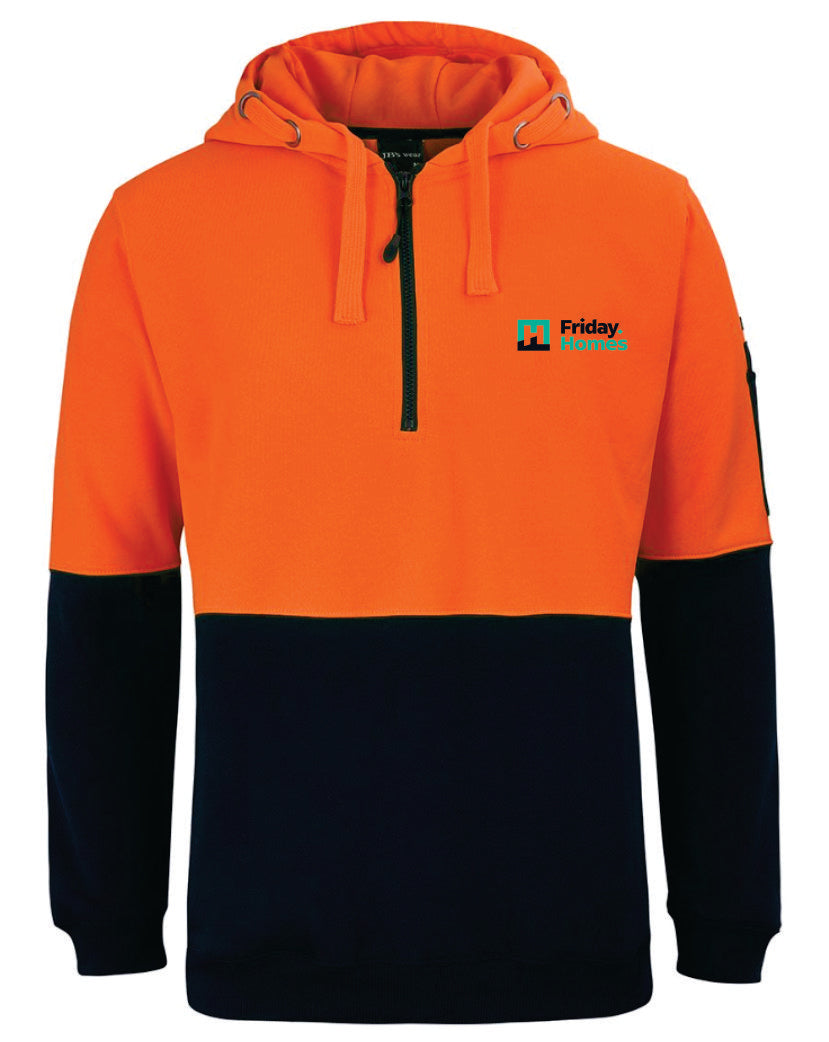 Friday Homes Hi Vis 1/2 Zip Hoodie