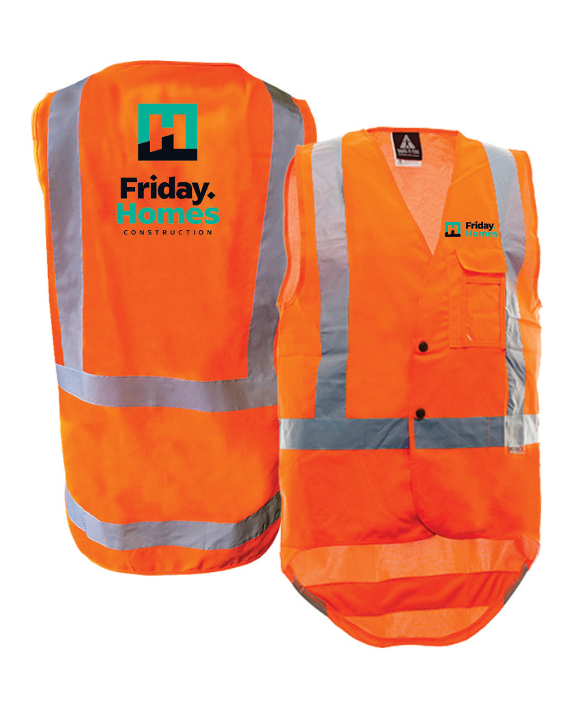 Friday Homes Summer Domed Hi Vis Zip Vest