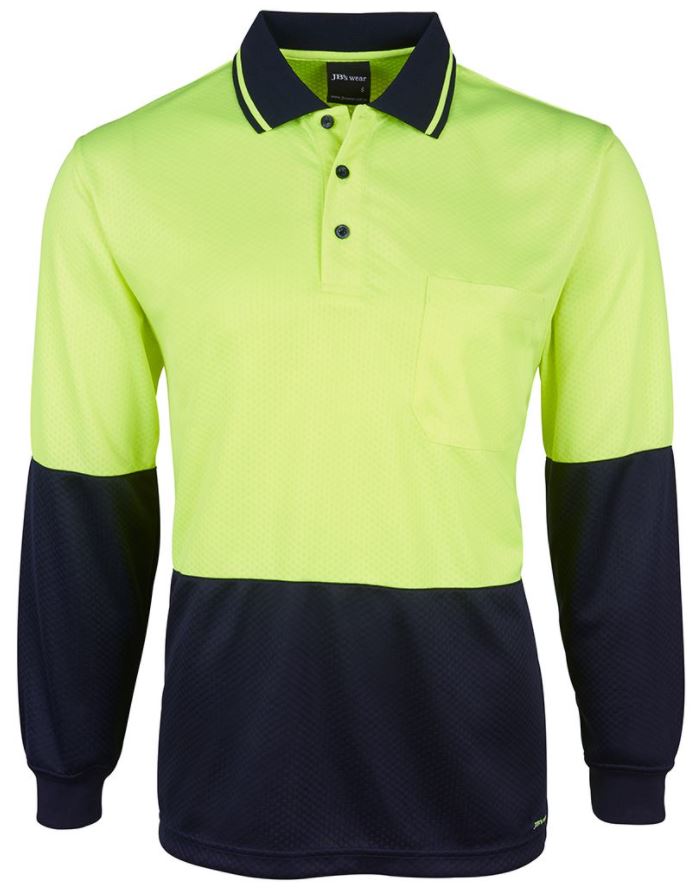 HI VIS LS JACQUARD NON CUFF POLO