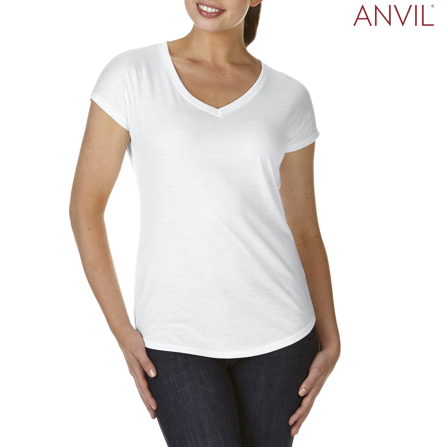 6750VL Anvil Ladies™ Tri-Blend V-Neck T-Shirt