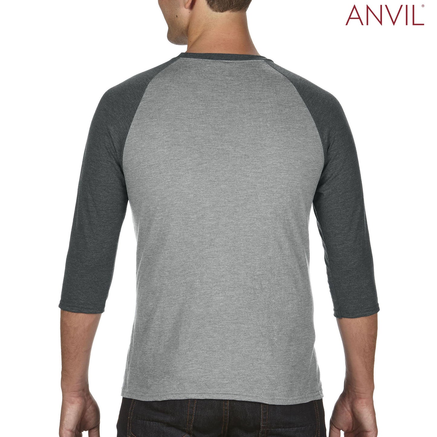 6755 Anvil Adults Tri-Blend ¾ Sleeve Raglan T-Shirt